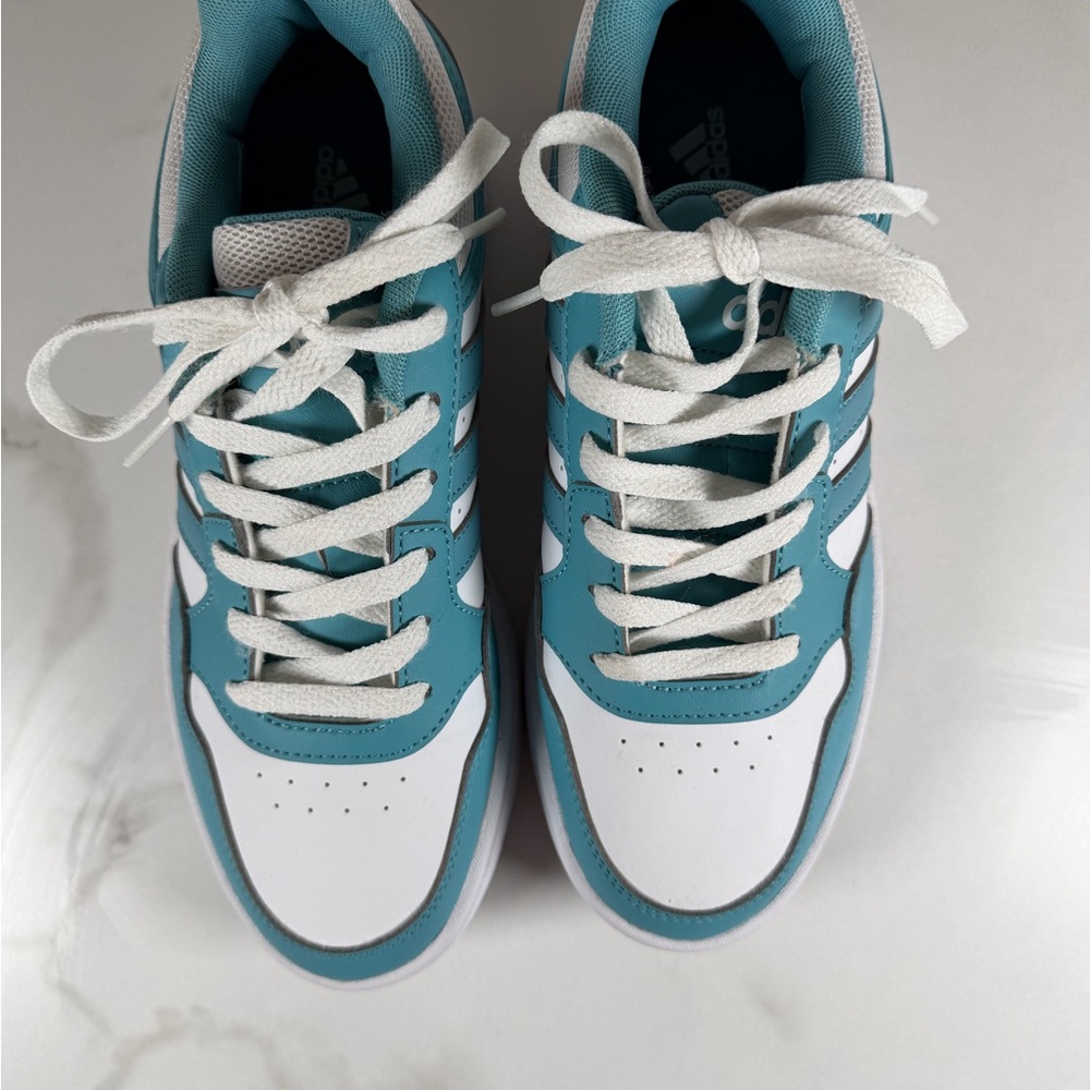 Adidas Turquoise and White Athletic Shoes